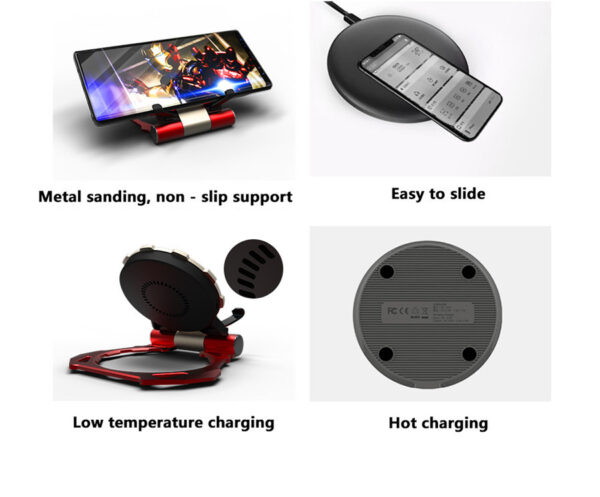 Iron Man Metal QI Wireless Charger Stand Desktop Mobile Phone Charger - Image 3