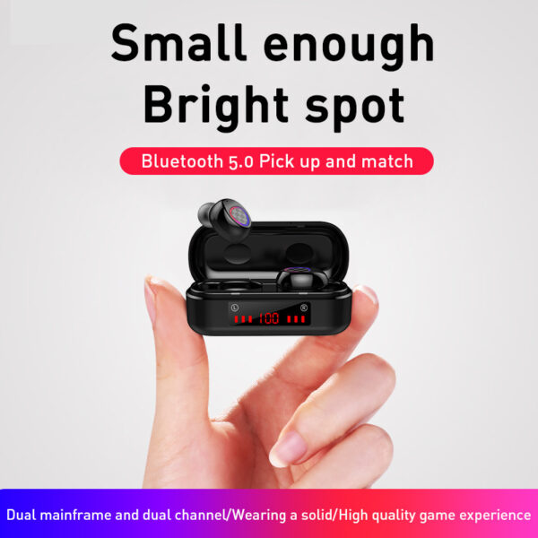 M7 Button Bluetooth Headset Digital Display Bluetooth Headset Binaural Bluetooth Headset With Charging Compartment Bluetooth Headset - Image 4