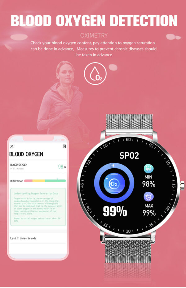 Full Touch Smart Bracelet Sports Fitness Tracker Handband Smart Bracelet - Image 3