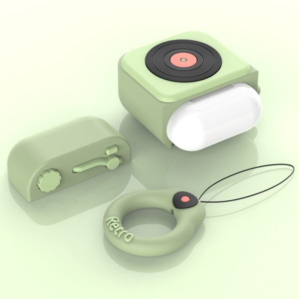 Cartoon Retro Gramophone  Wireless Bluetooth Headset Silicone Case - Image 6