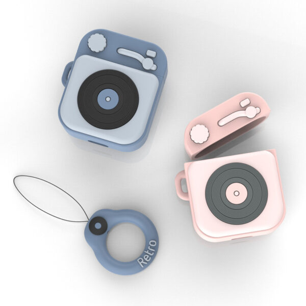 Cartoon Retro Gramophone  Wireless Bluetooth Headset Silicone Case - Image 2