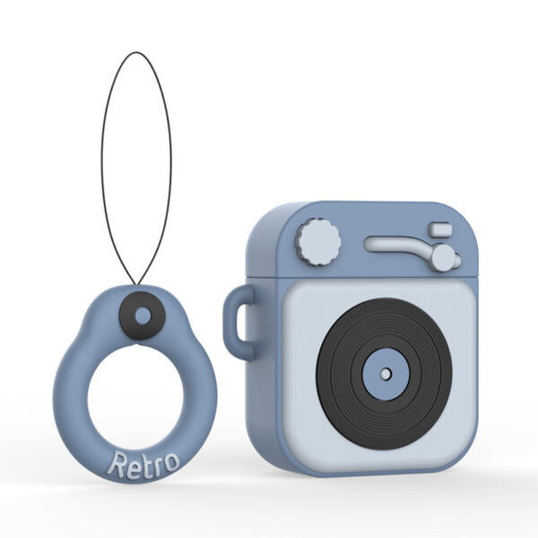 Cartoon Retro Gramophone  Wireless Bluetooth Headset Silicone Case - Image 5