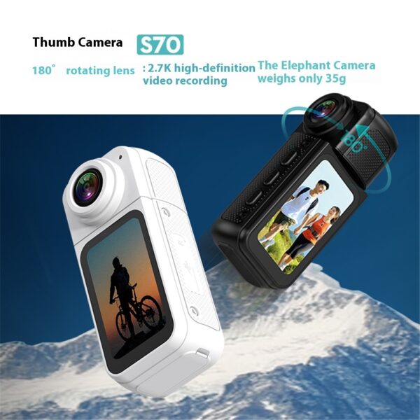 Riding S70 Thumb Camera 2K Picture Quality Rotating DV - Image 2