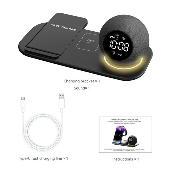 Multi Functional White Noise Ambient Light Alarm Clock Bluetooth Speaker - Image 4