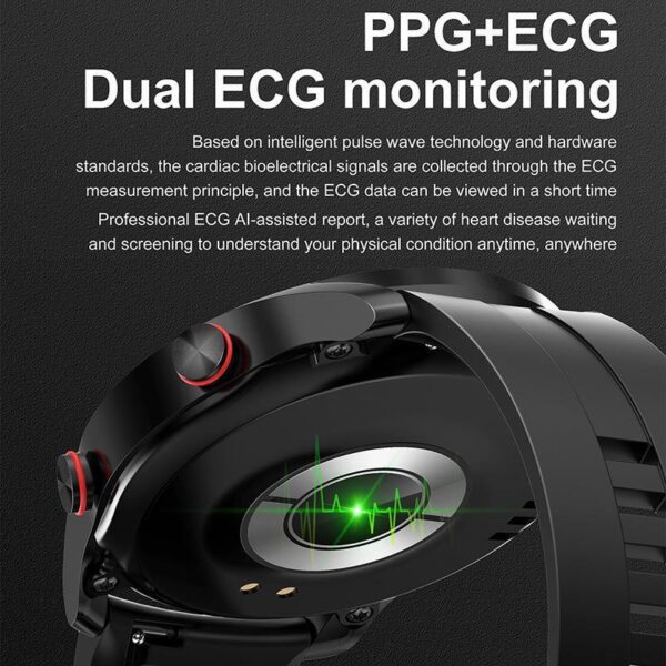 Smart Watch ECG PPG Business Stainless Steel Strap Bluetooth Call - Image 2