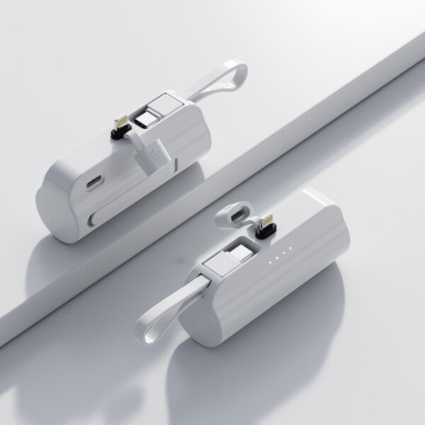 5000mah Portable Charger With Built-in Cable Power Bank External Battery - Image 5