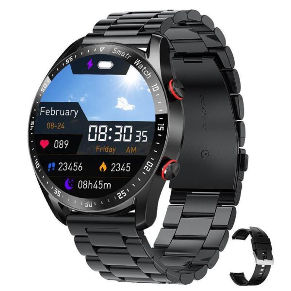 Smart Watch ECG PPG Business Stainless Steel Strap Bluetooth Call - Image 4