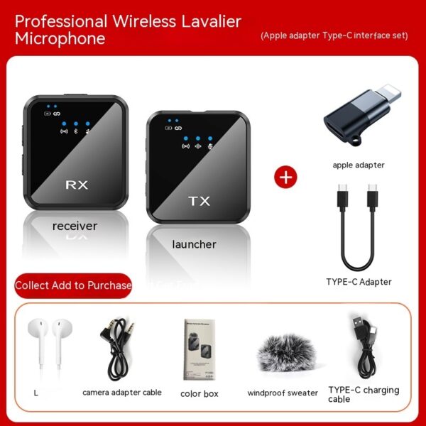 Wireless Collar Clip Microphone Outdoor Noise Reduction - Image 3
