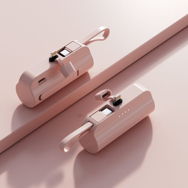 5000mah Portable Charger With Built-in Cable Power Bank External Battery - Image 7