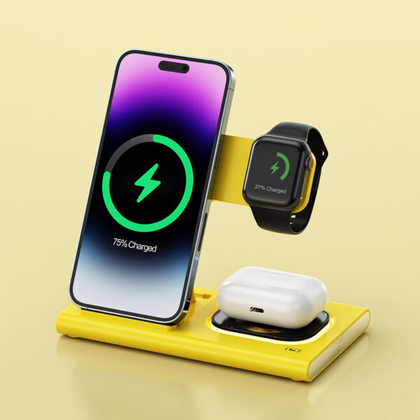 3 IN 1 15W Wireless Charging Charger Magnetic Desktop Night Light Iwatch Fast Charging Stand Gift Customization - Image 5