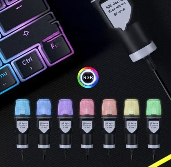 Clear Full RGB Capacitor Esports Gaming Desktop Microphone Computer Microphone - Image 3