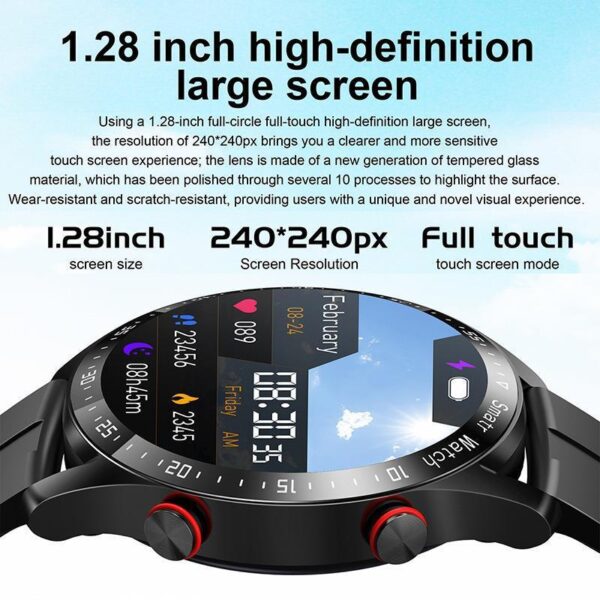 Smart Watch ECG PPG Business Stainless Steel Strap Bluetooth Call - Image 3