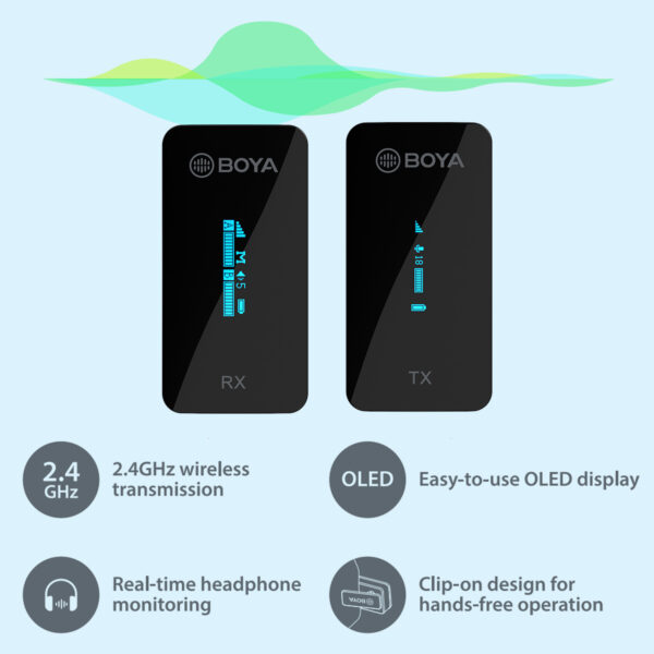 Wireless Little Bee Clip-on Microphone Mobile DSLR Camera - Image 5